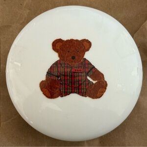 FAO Schwarz - White and Red ceramic trinket box